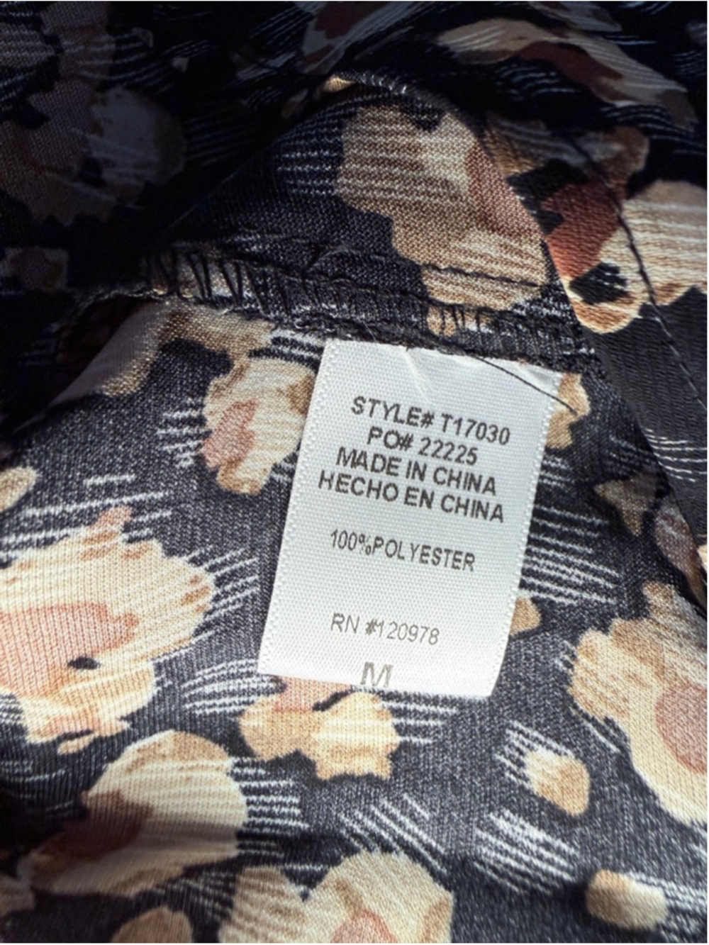 Women's Entro Leopard Print Boho Top M - Picture 9 of 10